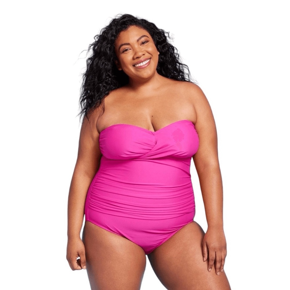 Kona Sol Tummy Control Twist Front One Piece Bathing Suit